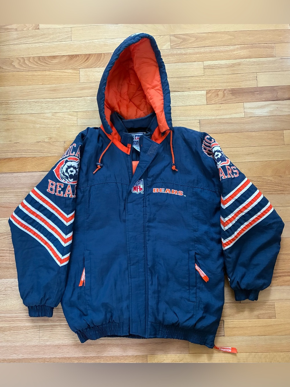 Vintage Chicago Bears Starter Pro Line Hooded Jacket NFL Coat Men’s Size M